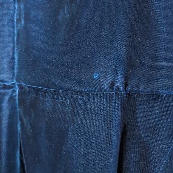 Marchesa Off The Shoulder Embellished Velvet Gown Blue Beaded Size 8 Preowned - Picture 7 of 15